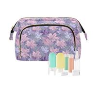 EtherSpher Trousse à maquillage avec fermeture éclair Motif feuille d'érable Violet, Feuille d'érable violette, 1 size