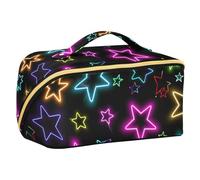 EtherSpher Trousse de maquillage colorée fluo avec compartiments et poignée pour femme avec compartiments et poignée