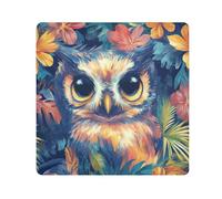EtherSpher Trousse de maquillage de style tropical en tissu pour objectif d'appareil photo 55 x 55 cm, Nature Hibou style tropical, 21.7x21.7in
