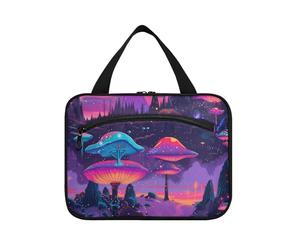 EtherSpher Trousse de maquillage hippie psychédélique à suspendre pour femme avec crochet, kit de rasage pour femme camping porta cosmeticos mujer para cartera L, Paysage psychédélique hippie, Large