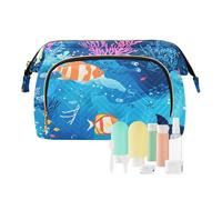 EtherSpher Trousse de maquillage légère et colorée avec motif de poisson - Motif de poissons - Pour voyage - Pour femme, Poisson du monde sous-marin mignon et coloré de dessin animé, 1 size