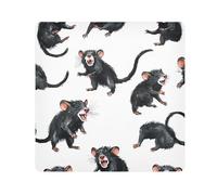 EtherSpher Trousse de maquillage noire en tissu autocollant magique 55 x 55 cm, Black Tasmanian Devil White, 21.7x21.7in
