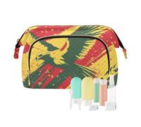EtherSpher Trousse de toilette à suspendre avec fermeture éclair pour femme - Pour la fête des anciens combattants - Rouge et jaune, Journée nationale des anciens combattants de la guerre du Vietnam