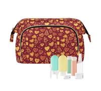 EtherSpher Trousse de toilette à suspendre avec inscription « Merry Christmas Love » - Motif cookies rouges - Avec fermeture éclair - Pour maquillage de voyage, Merry Christmas Love Red Cookies, 1