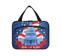 EtherSpher Trousse de toilette à suspendre pour femme avec crochet, motif fête de l'indépendance du 4 juillet, trousse unisexe pour homme, pour croisière, voyage, sac à dos, bolsas para maquillaje L
