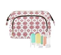 EtherSpher Trousse de toilette classique chinoise rouge flocon de neige portable sac de voyage pour femme portefeuille pour cartes et clés, Flocon de neige rouge classique chinois, 1 size