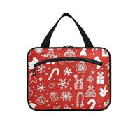 EtherSpher Trousse de toilette de voyage Merry Christmas Icon rouge à suspendre pour homme avec crochet, trousse de maquillage compacte pour femme indispensable, bolso viajero para mujer L, Icône
