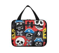 EtherSpher Trousse de toilette de voyage pour homme avec crochet, motif tête de mort de pirate, dessin animé, mignon, organisateur pour croisière, voyage, hôtel, bolso viajero para mujer L, Crâne
