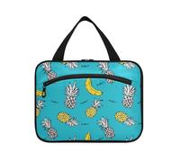 EtherSpher Trousse de toilette en fourrure d'animal avec crochet, motif fruits, ananas, banane, sac de maquillage pliable pour homme, hôtel estuche de maquillaje para mujer L, animal fourrure fruit