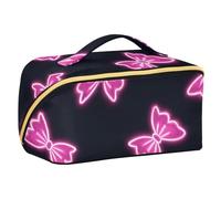 EtherSpher Trousse de toilette étanche avec séparateurs pour femme Motif nœud fluorescent Rose fluo