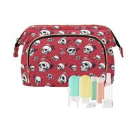 EtherSpher Trousse de toilette étanche motif crânes pirates écarlates sans couture pour voyage salle de bain, Crânes Pirate Scarlet Seamless Image, 1 size