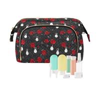 EtherSpher Trousse de toilette légère à suspendre avec motif jardin de roses et fleurs, Motif jardin de roses, 1 size