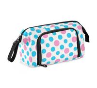 EtherSpher Trousse tendance à pois bleu pêche grande capacité sac de rangement avec fente pour enfants université todo para oficina