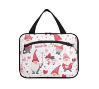 EtherSpher Valentine Red Nain Trousse de toilette à suspendre pour femme avec crochet, sac fourre-tout chic pour toilette de voyageur, bolsas de maquillaje para mujer L, Valentine Nain rouge, Large