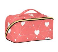 EtherSpher White Heart Line Sac de voyage avec compartiments et poignée Rouge