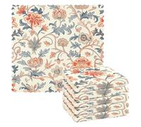 EtherSpher William Morris Serviettes en microfibre - Torchons de cuisine en coton absorbants - Design décoratif français (mot long) - 28 x 28 cm