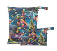 EtherSpher Wonderful World Of Christmas Lot de 2 sacs réutilisables pour nageurs avec poignées pour la plage, la salle de sport