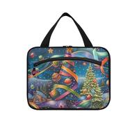 EtherSpher Wonderful World Of Christmas Sacs de voyage à suspendre pour homme avec crochet, sacs multifonctions design avec fermeture éclair pour les essentiels pour les femmes envase de voyage pour