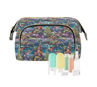 EtherSpher Wonderful World Of Christmas Trousse à maquillage avec fermeture éclair pour femme Porte-monnaie pour pinceaux de maquillage, Merveilleux monde de Noël, 1 size