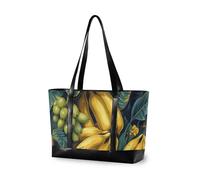 EtherSpher Yummy Bananas Motif Jaune Automne Tendance Sac fourre-tout pour ordinateur portable avec fermeture éclair Sac fourre-tout de voyage pour voyage, salle de sport, vacances avec maletines à