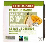 ETHIQ. Purée de Mangue et Poire Bio 400g, Dessert Fruité et Naturel pour Plaisir Santé- Lot De 4