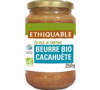 ETHIQUABLE - Beurre de Cacahuètes Bio 100% Arachides - Sans Huile de Palme - le bocal de 350g - Le Lot De 3