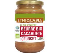 ETHIQUABLE - Beurre de Cacahuètes Crunchy Bio 100% Arachides - Sans Sucre Ajouté - le pot de 350g - Le Lot De 3