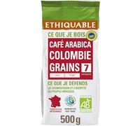 ETHIQUABLE - Café En Grains Pur Arabica Colombie Bio, Paquet 500g - Lot De 3