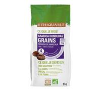 ETHIQUABLE - Café en Grains Pur Arabica Honduras Bio - Torréfié en France - le paquet de 1Kg - Le Lot De 2