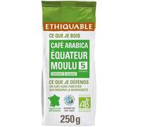 ETHIQUABLE - Café Moulu Bio Pur Arabica d'Équateur, Arôme Intense Et Doux, Paquet 250g - Lot De 3