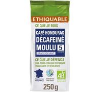 ETHIQUABLE - Café Moulu Décaféiné Sans Solvant Ethiopie Bio | Saveur onctueuse et douce | Idéal pour une pause gourmande | le paquet de 250g | LOT DE 3