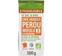 ETHIQUABLE - Café Moulu Pur Arabica, Bio, Origine Pérou, 500g - Lot De 3