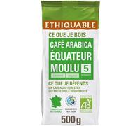 ETHIQUABLE - Café Moulu Pur Arabica Équateur Bio | Saveurs onctueuses et gourmandes | Idéal pour un café réconfortant | le paquet de 500g | LOT DE 3