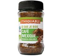Ethiquable Café soluble - Arabica Bio du Mexique - Bocal en verre de 100 g