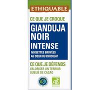 ETHIQUABLE - Chocolat Noir 55% Gianduja Noisettes 23% Haïti Bio - Sans Lécithine - la tablette de 100g - Le Lot De 4