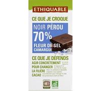 ETHIQUABLE Chocolat noir 70% sel de camargue bio - La tablette de 100g