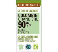 Ethiquable Chocolat Noir 90% Bio Origine Colombie