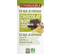 Ethiquable Chocolat Noir Gingembre Pérou/Haïti Bio, 5 x 100g