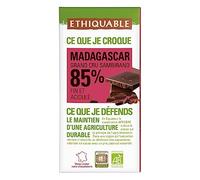 ETHIQUABLE - Ethiquable Chocolat Noir Bio 85% Cacao Madagascar, 100G - 100G - Lot De 3 - Vendu Par Lot