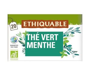 ETHIQUABLE - Infusion Menthe Vietnam Bio, Fraîcheur Authentique et Douceur Naturelle (20 sachets) - Le lot de 4