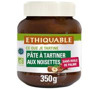 ETHIQUABLE - Pâte à Tartiner Bio Sans Huile de Palme, Saveur Noisette Intense et Cacao (Pot 350g) - Le lot de 3