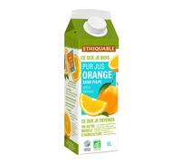 Ethiquable Pur Jus d'orange Bio et équitable - Lot de 8 briques 1L