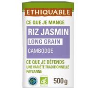 ETHIQUABLE - Riz Jasmin Bio du Cambodge, Grain Parfumé et Fondant pour Plats Authentiques (500g) - Lot de 3 - vendu par Lot