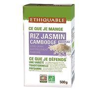 ETHIQUABLE - Riz Jasmin Cambodge Bio, Grain Parfumé Naturel, 500 g - Lot De 3