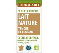 ETHIQUABLE - Tablette de Chocolat Au Lait Bio Pérou, Goût Naturel et Texture Fondante (100g) - Le Lot De 4