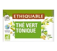 ETHIQUABLE - Thé Vert Bio Revigorant au Ceylan, Saveur Fraîche et Naturelle (20 Sachets) - Lot de 4 - vendu par Lot