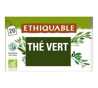 ETHIQUABLE - Thé Vert Ceylan Bio | Saveur onctueuse et gourmande | Idéal pour vos moments de détente | la boite de 20 sachets | LOT DE 4