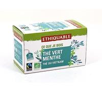 ETHIQUABLE - Thé Vert Menthe Vietnam Bio, Sachets Infusion Naturelle, Boîte de 20 Sachets - Lot De 4