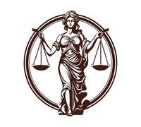 éthique équité justice dame icône grâce judiciaire justice emblématique dame Stickers muraux en vinyle 67.2x75.8cm Personnalisation Café