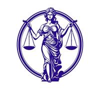 éthique équité justice dame icône grâce judiciaire justice emblématique dame Stickers muraux en vinyle 54.6x61.6cm Auto-adhésif Bleu foncé